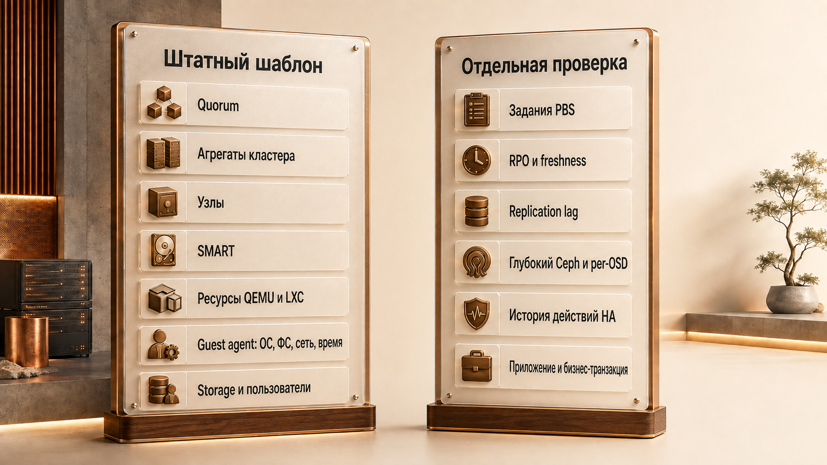 Граница штатного шаблона Proxmox VE: подтверждённые метрики и проверки, которые нужно проектировать отдельно.
